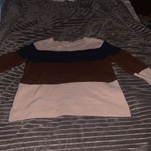 Cute navy blue and pink sweater